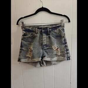 Brandy Melville Intentionally Distressed Denim Cut Offs